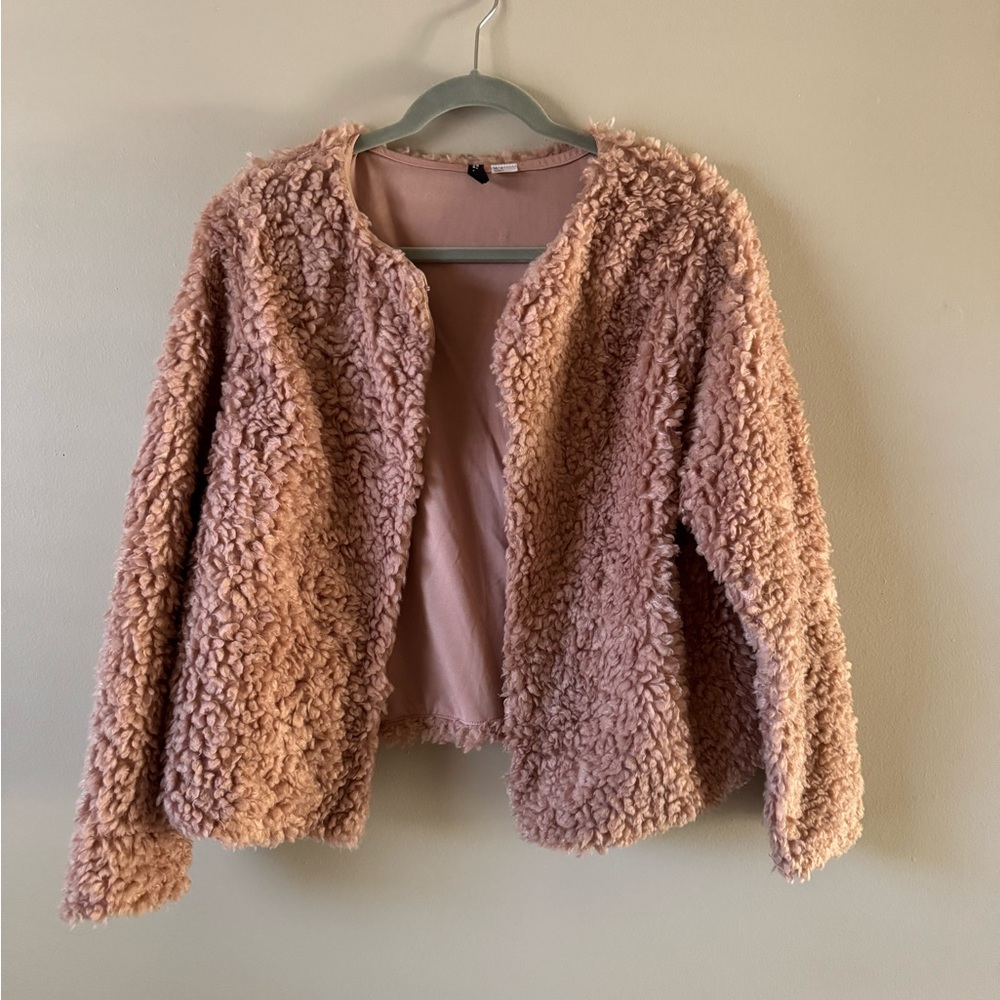 H&M Women's Blush Teddy Jacket
